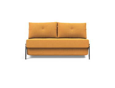 Cubed 140 Chrom sovesofa i 536 Bouclé Ochre, set forfra
