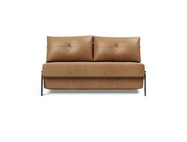 Cubed 140 Chrom sovesofa i 551 Faunal Brown, set forfra