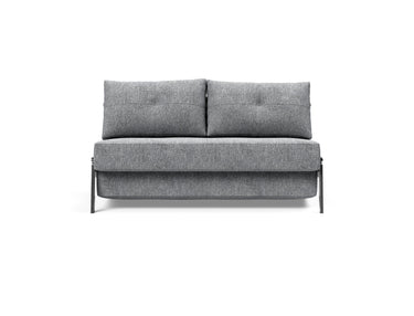 Cubed 140 Chrom sovesofa i 565 Twist Granite, set forfra
