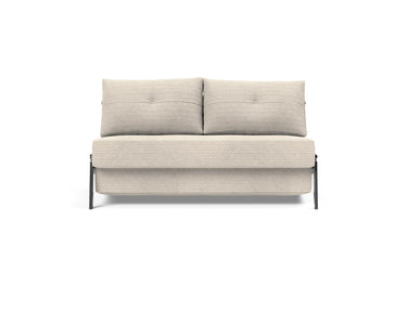 Cubed 140 Chrom sovesofa i 594 Corduroy Ivory, set forfra