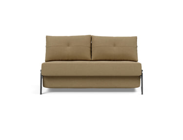 Cubed 140 Chrom sovesofa i 860 Yogia Olive Brown, set forfra