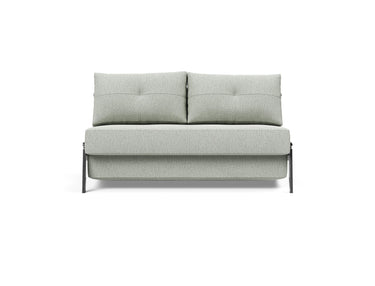 Cubed 140 Chrom sovesofa i 888 Mozart Slate Brown, set forfra