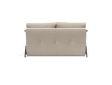 Cubed 140 Chrom sovesofa i 612 Blida Sand Grey, set bagfra