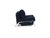 Cubed 140 Chrom sovesofa i 528 Mixed Dance Blue, set fra siden