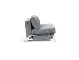 Cubed 140 Chrom sovesofa i 565 Twist Granite, set fra siden