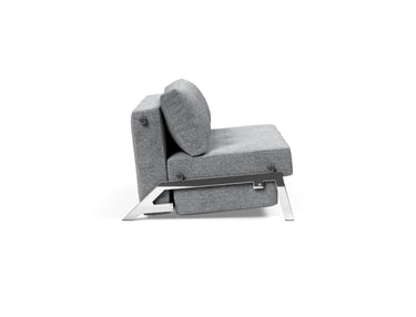 Cubed 140 Chrom sovesofa i 565 Twist Granite, set fra siden
