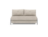Cubed 140 Alu sovesofa i 280 Avella Sand, set forfra