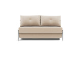 Cubed 140 Alu sovesofa i 410 Esina Almond, set forfra