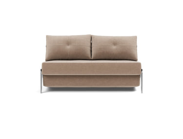 Cubed 140 Alu sovesofa i 417 Esina Mocha, set forfra