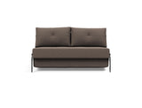 Cubed 140 Alu sovesofa i 530 Bouclé Taupe, set forfra