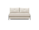Cubed 140 Alu sovesofa i 531 Bouclé Off White, set forfra