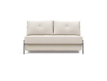 Cubed 140 Alu sovesofa i 531 Bouclé Off White, set forfra