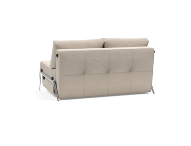 Cubed 140 Alu sovesofa i 612 Blida Sand Grey, set skråt bagfra