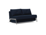Cubed 140 Alu sovesofa i 528 Mixed Dance Blue, set skråt forfra