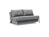 Cubed 140 Alu sovesofa i 565 Twist Granite, set skråt forfra