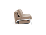 Cubed 140 Alu sovesofa i 417 Esina Mocha, set fra siden