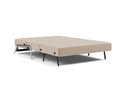 Cubed 140 Alu sovesofa i 417 Esina Mocha, slået ud til seng