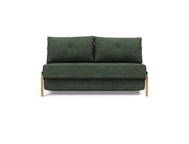 Cubed 140 Wood sovesofa i 281 Avella Pine Green, set forfra