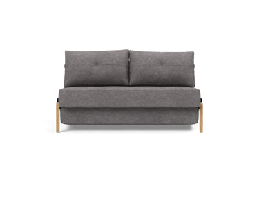 Cubed 140 Wood sovesofa i 282 Avella Warm Grey, set forfra