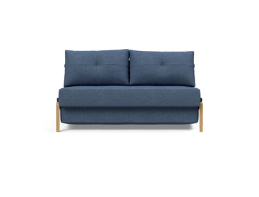 Cubed 140 Wood sovesofa i 302 Weda Blue, set forfra