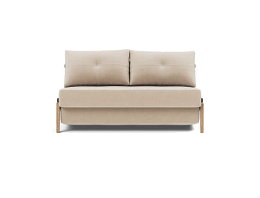 Cubed 140 Wood sovesofa i 410 Esina Almond, set forfra