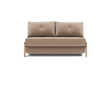 Cubed 140 Wood sovesofa i 417 Esina Mocha, set forfra
