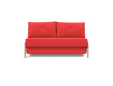 Cubed 140 Wood sovesofa i 511 Elegance Red, set forfra