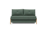 Cubed 140 Wood sovesofa i 518 Elegance Green, set forfra