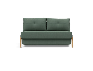 Cubed 140 Wood sovesofa i 518 Elegance Green, set forfra
