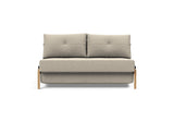Cubed 140 Wood sovesofa i 539 Bouclé Beige, set forfra