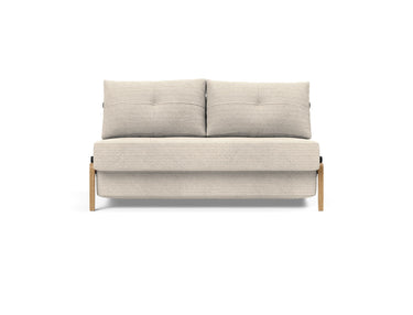 Cubed 140 Wood sovesofa i 594 Corduroy Ivory, set forfra