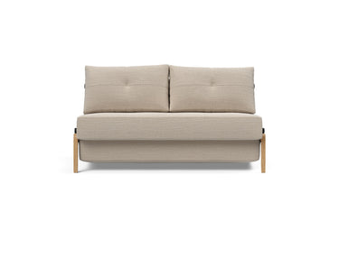 Cubed 140 Wood sovesofa i 612 Blida Sand Grey, set forfra