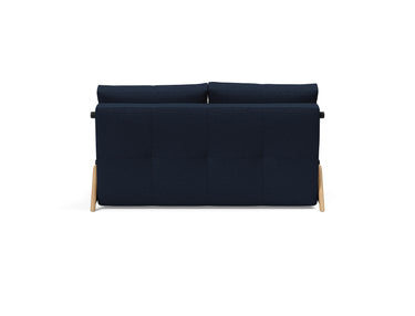 Cubed 140 Wood sovesofa i 528 Mixed Dance Blue, set bagfra