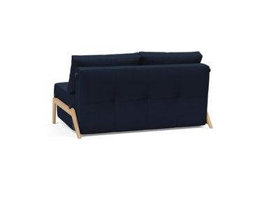 Cubed 140 Wood sovesofa i 528 Mixed Dance Blue, set skråt bagfra