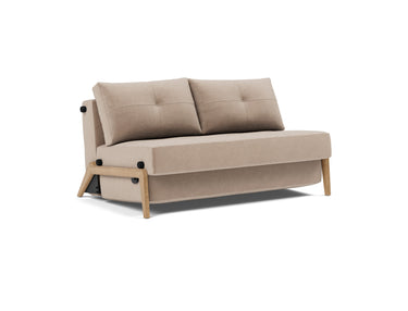 Cubed 140 Wood sovesofa i 417 Esina Mocha, set skråt forfra