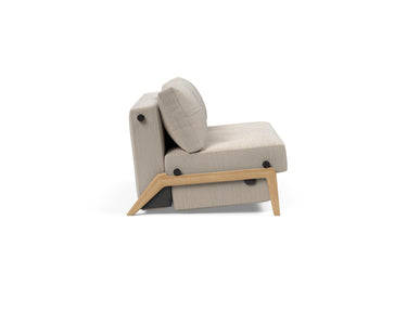 Cubed 140 Wood sovesofa i 612 Blida Sand Grey, set fra siden