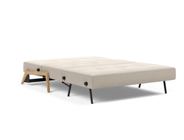Cubed 140 Wood sovesofa i 612 Blida Sand Grey, slået ud til seng