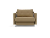 Cubed 90 stol med armlæn i 860 Yogia Olive Brown, set forfra