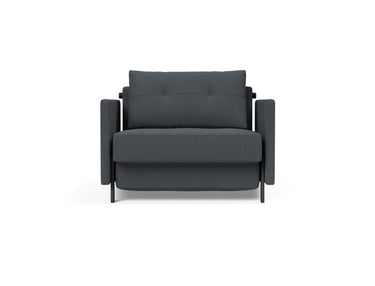 Cubed 90 stol med armlæn i 894 Mozart Grey Bronze, set forfra