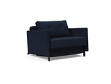 Cubed 90 stol med armlæn i 528 Mixed Dance Blue, set skråt forfra