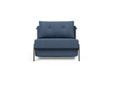 Cubed 90 Chrome stol i 302 Weda Blue, set forfra
