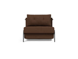 Cubed 90 Chrome stol i 359 Taura Cappuccino, set forfra