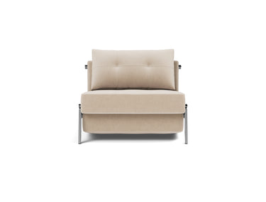 Cubed 90 Chrome stol i 410 Esina Almond, set forfra