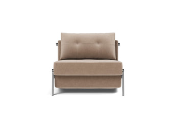 Cubed 90 Chrome stol i 417 Esina Mocha, set forfra
