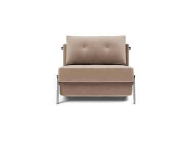 Cubed 90 Chrome stol i 417 Esina Mocha, set forfra