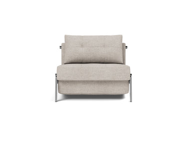 Cubed 90 Chrome stol i 471 Yuveno Sand, set forfra