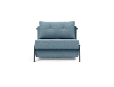 Cubed 90 Chrome stol i 525 Mixed Dance Light Blue, set forfra