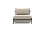 Cubed 90 Chrome stol i 539 Bouclé Beige, set forfra