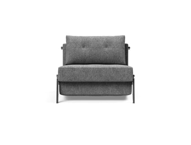 Cubed 90 Chrome stol i 563 Twist Charcoal, set forfra