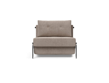 Cubed 90 Alu stol i 318 Cordufine Beige, set forfra